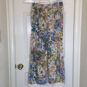 Anthropologie Diane Piere Kiran Pajama Lounge Pants Large Colorful Design Silky